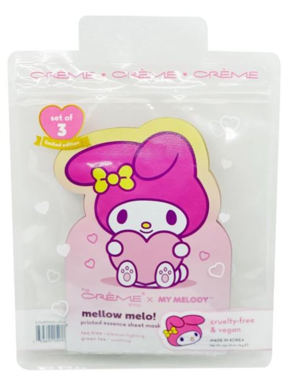 Hello Kitty My Melody Sheet Mask Set Kawaii Skincare Gift Set of 3